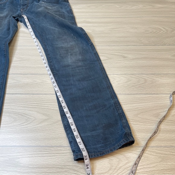 Robert Graham Slim Jim Straight Button Fly Blue Dark Wash Denim Jeans  Size 38W - Picture 12 of 14